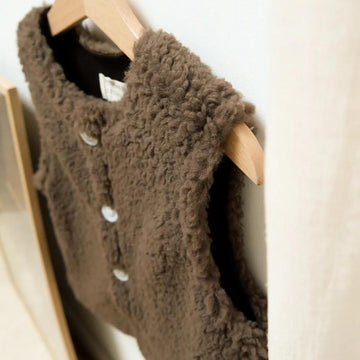 Sherpa vest zonder mouwen - Chocolat